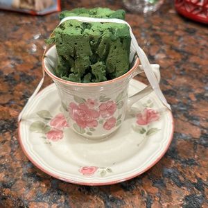 Ready create your own thanksgiving tea cup and saucer center piece microwave ok